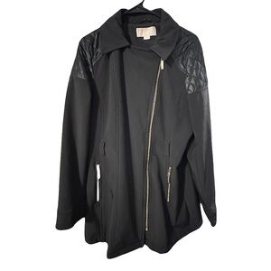 Michael Michael Kors Black Moto Jacket Gold Hardware Size L